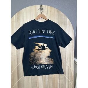 Zach Bryan Quittin Time Tour 2024 T Shirt Large Black One Of These Days Concert